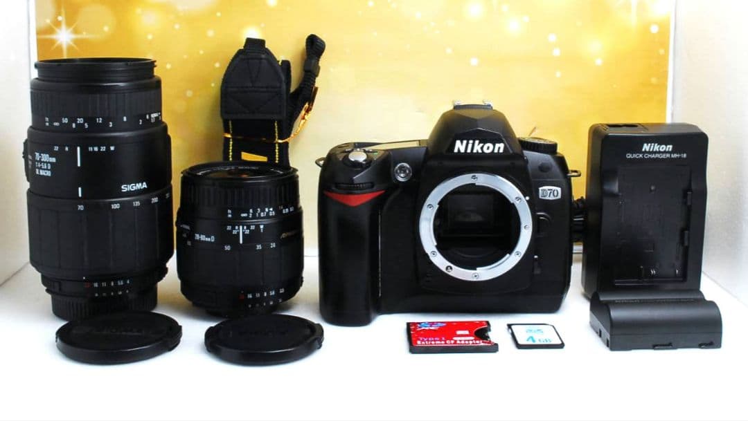 NIKON　D70　ダブルレンズ　初心者　一眼レフ　ニコン　超望遠　初心者