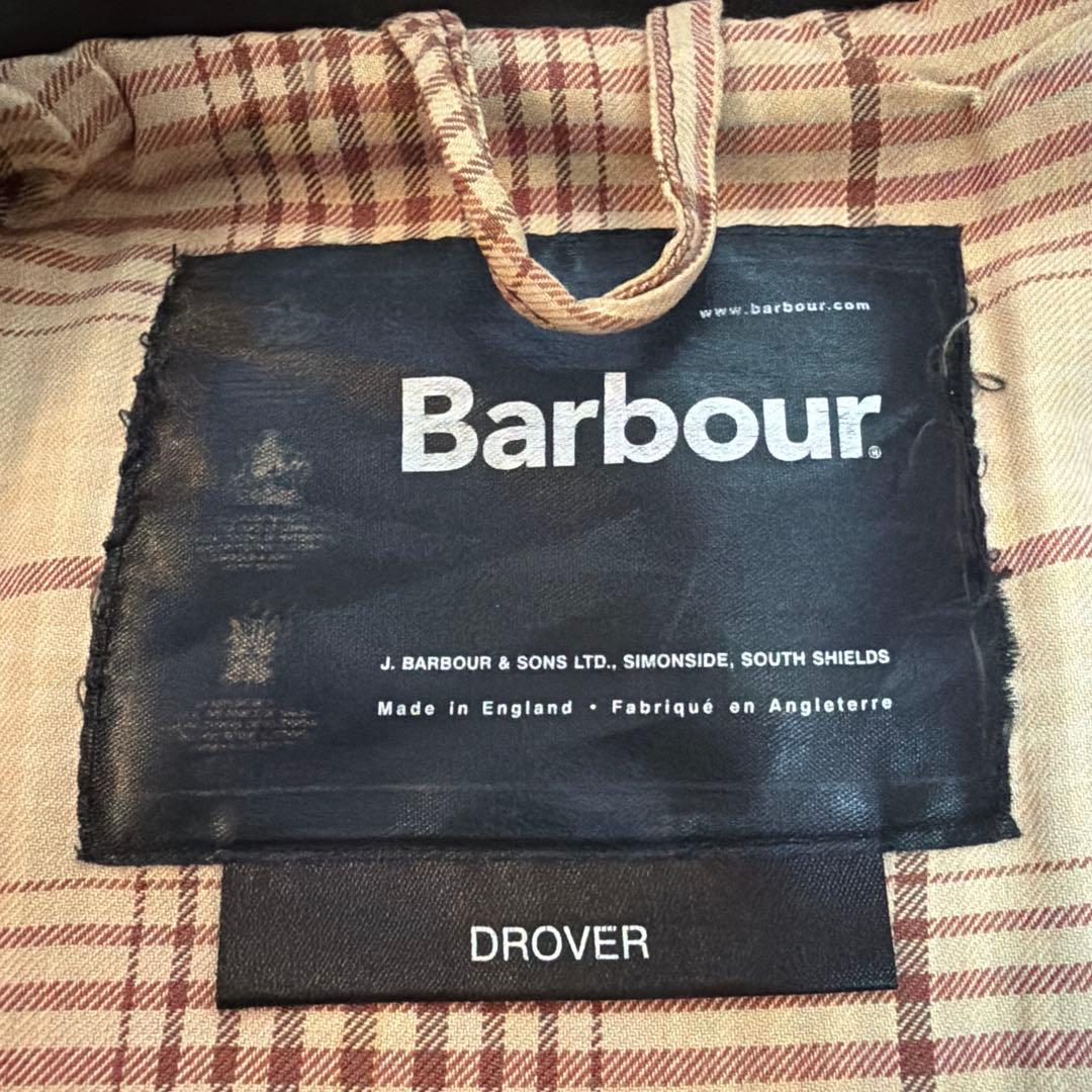 【希少】Barbour DROVER 襟レザー オイルド ジャケット