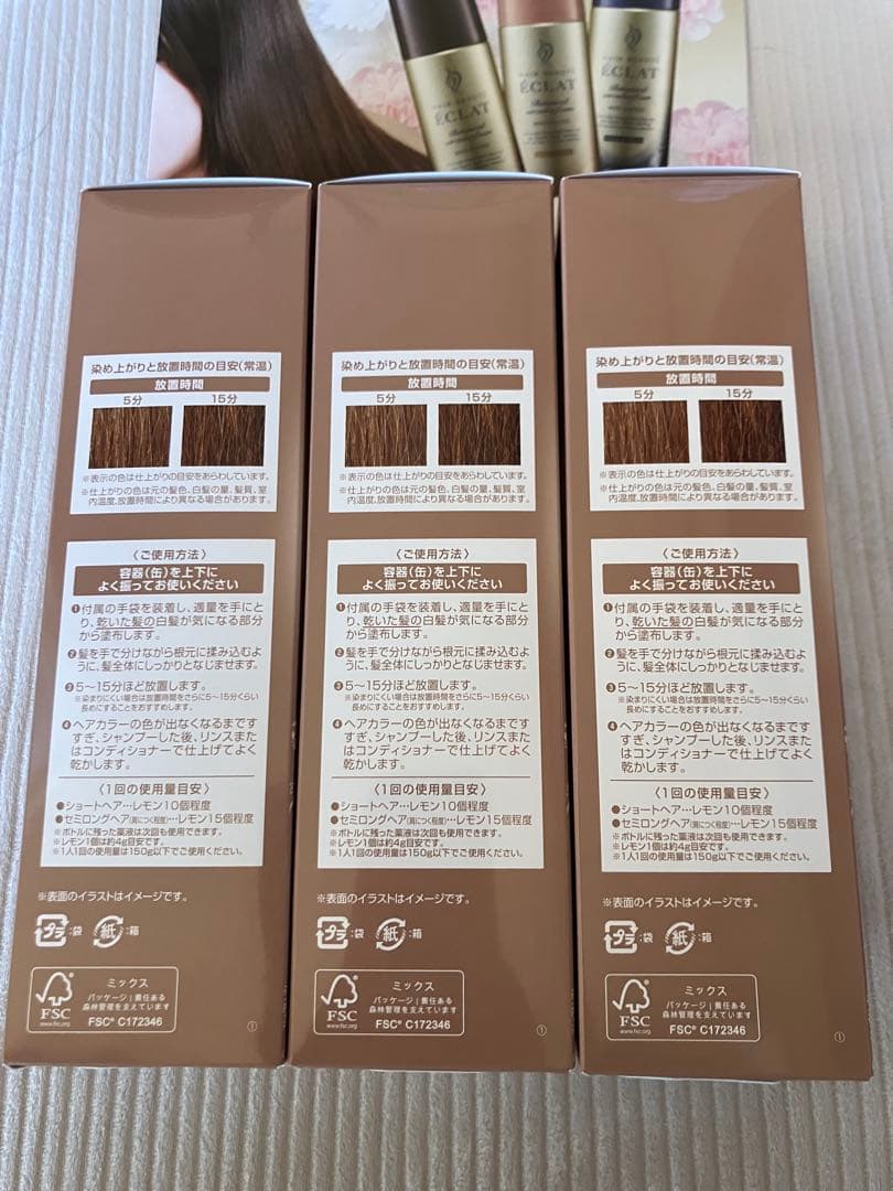 ÉCLAT 白髪染め 3本セット