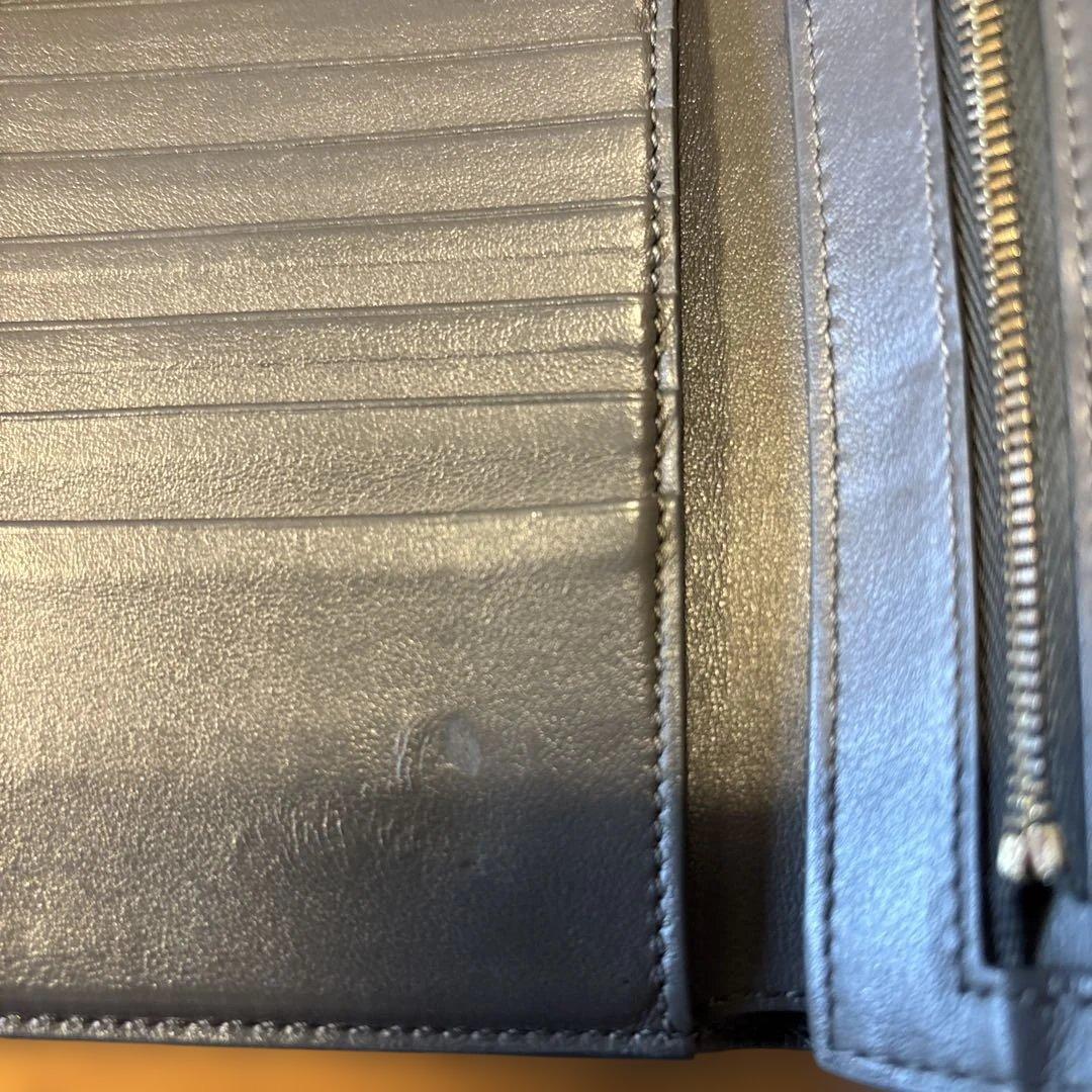 CELINE 二つ折り財布 ネイビー レザー