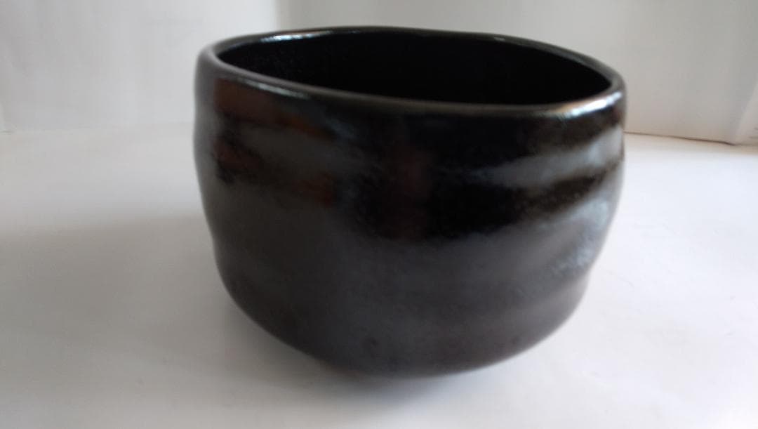 杉浦芳樹 柚子黒茶碗 瀬戸焼 兎月窯 共布 共箱 栞 茶碗 茶道具 新品 未使用