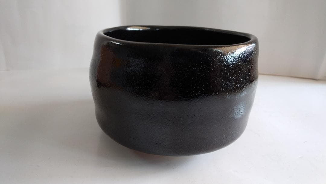 杉浦芳樹 柚子黒茶碗 瀬戸焼 兎月窯 共布 共箱 栞 茶碗 茶道具 新品 未使用