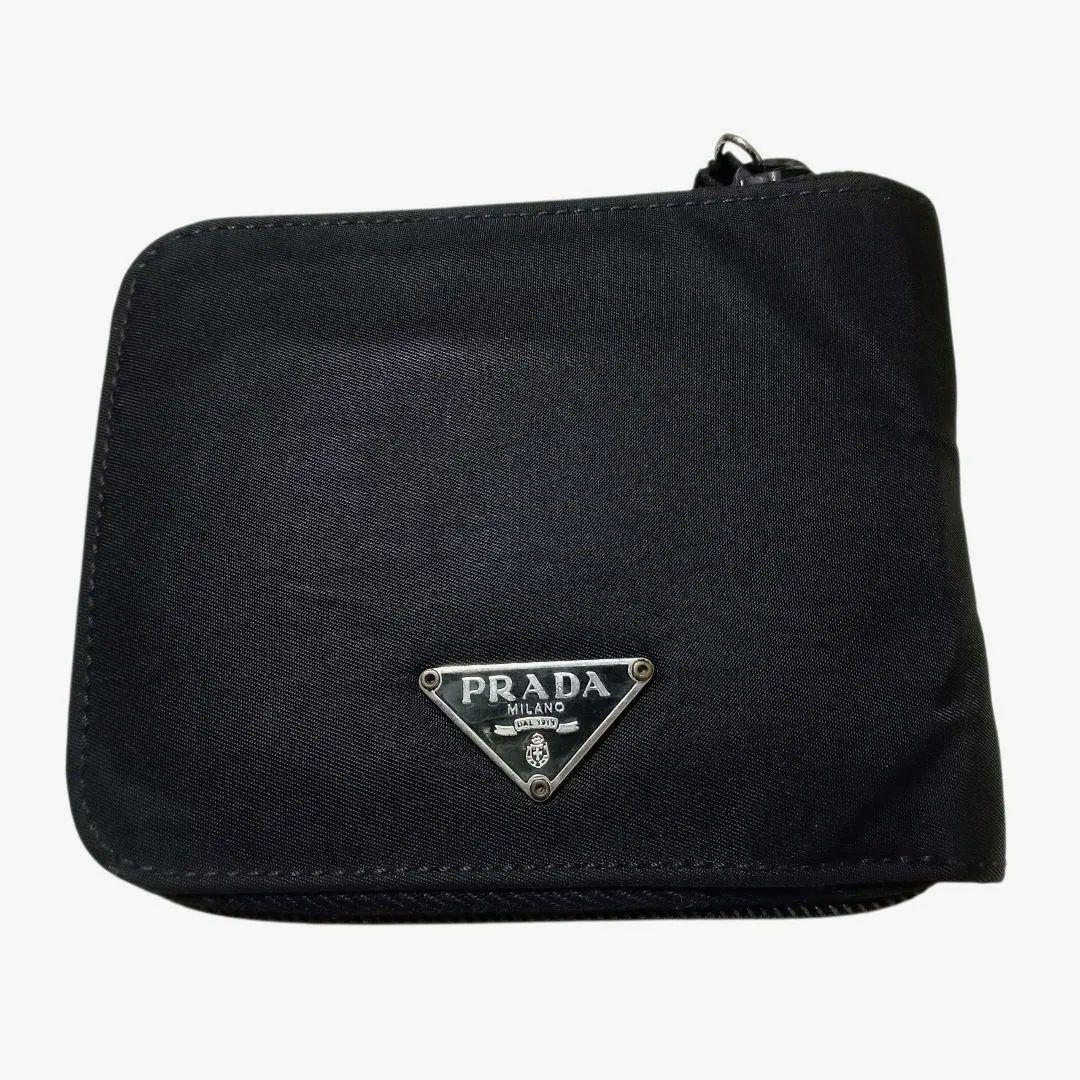 PRADA プラダ M521テスートナイロン 二つ折り布 黒
