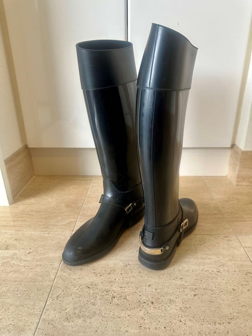 JIMMY CHOO ラバー製ロングブーツ　レイン39(24.5cm)