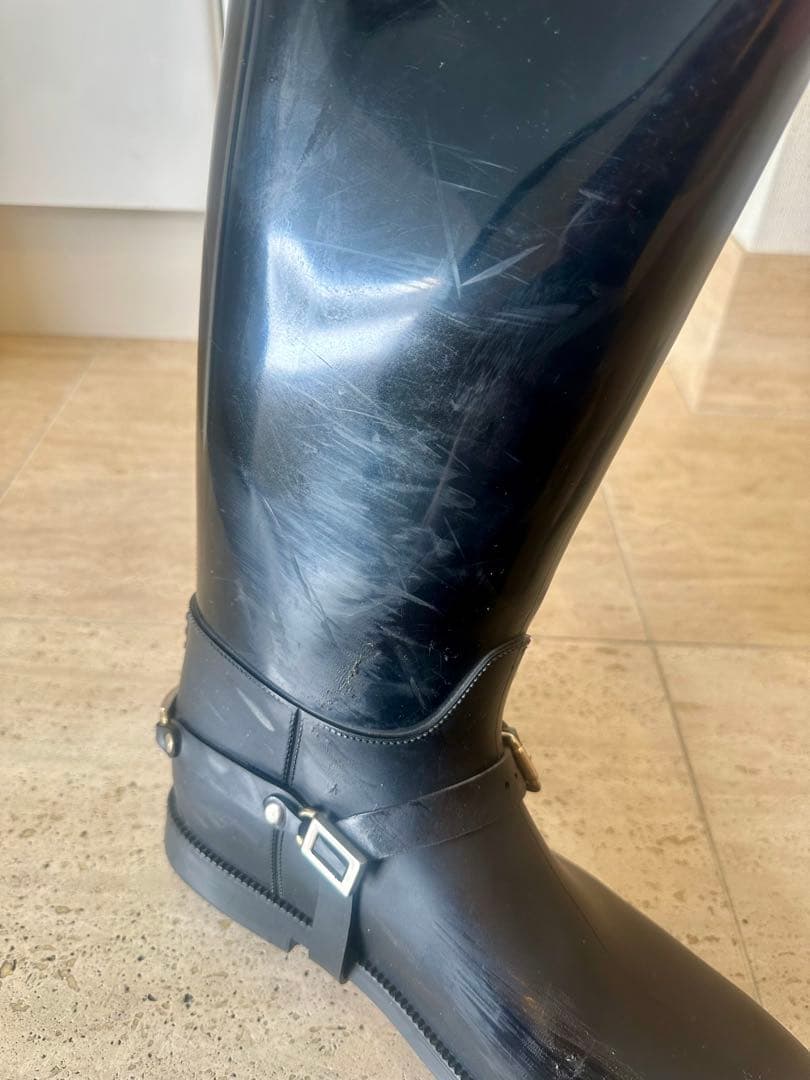 JIMMY CHOO ラバー製ロングブーツ　レイン39(24.5cm)