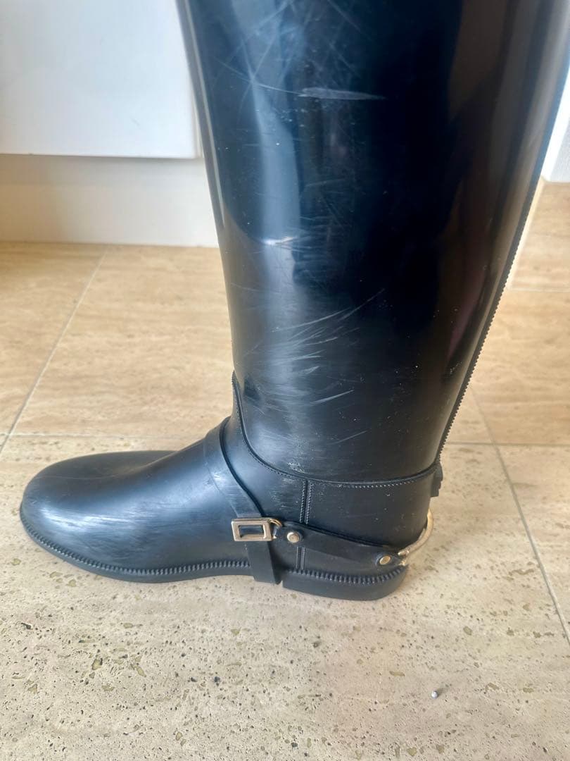 JIMMY CHOO ラバー製ロングブーツ　レイン39(24.5cm)