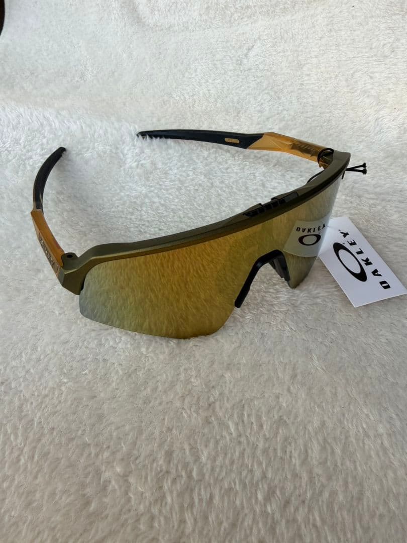 OAKLEY スポーツサングラス オリーブグリーン　ゴールド