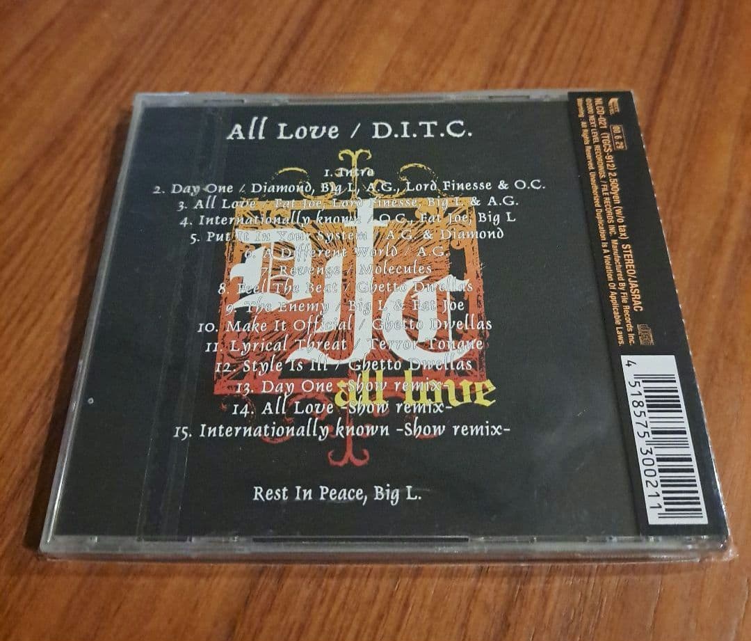 D.I.T.C. – All Love 帯付き国内盤CD アングラ HIPHOP