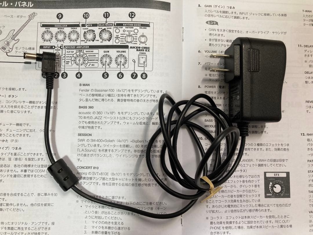 ローランド MICRO CUBE BASS RX 社外ACアダ付 送料込み