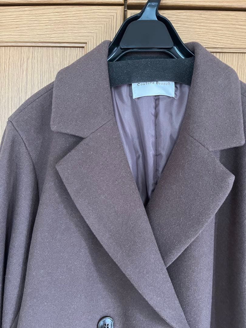 Couture Broochワールド【新品未使用】ベーシックチェスターコートLL