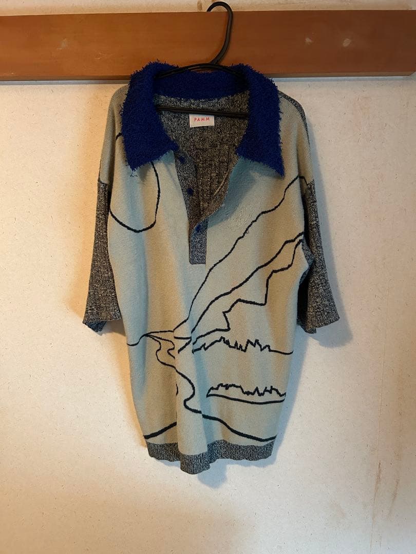 pamm ニットポロ 月のある風景のニットポロ
