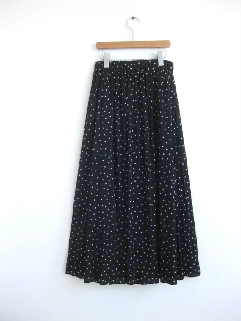 美品！MORRIS&SONS ロングスカート 黒0(S)ドット柄 マキシスカート