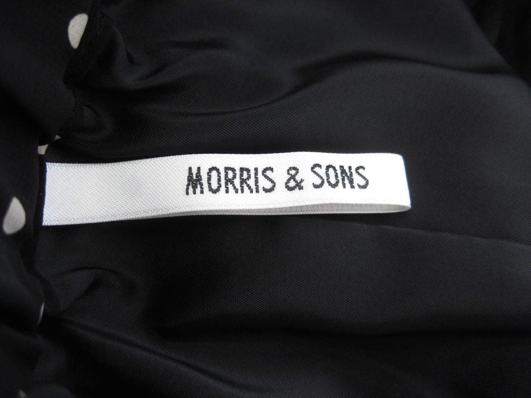 美品！MORRIS&SONS ロングスカート 黒0(S)ドット柄 マキシスカート