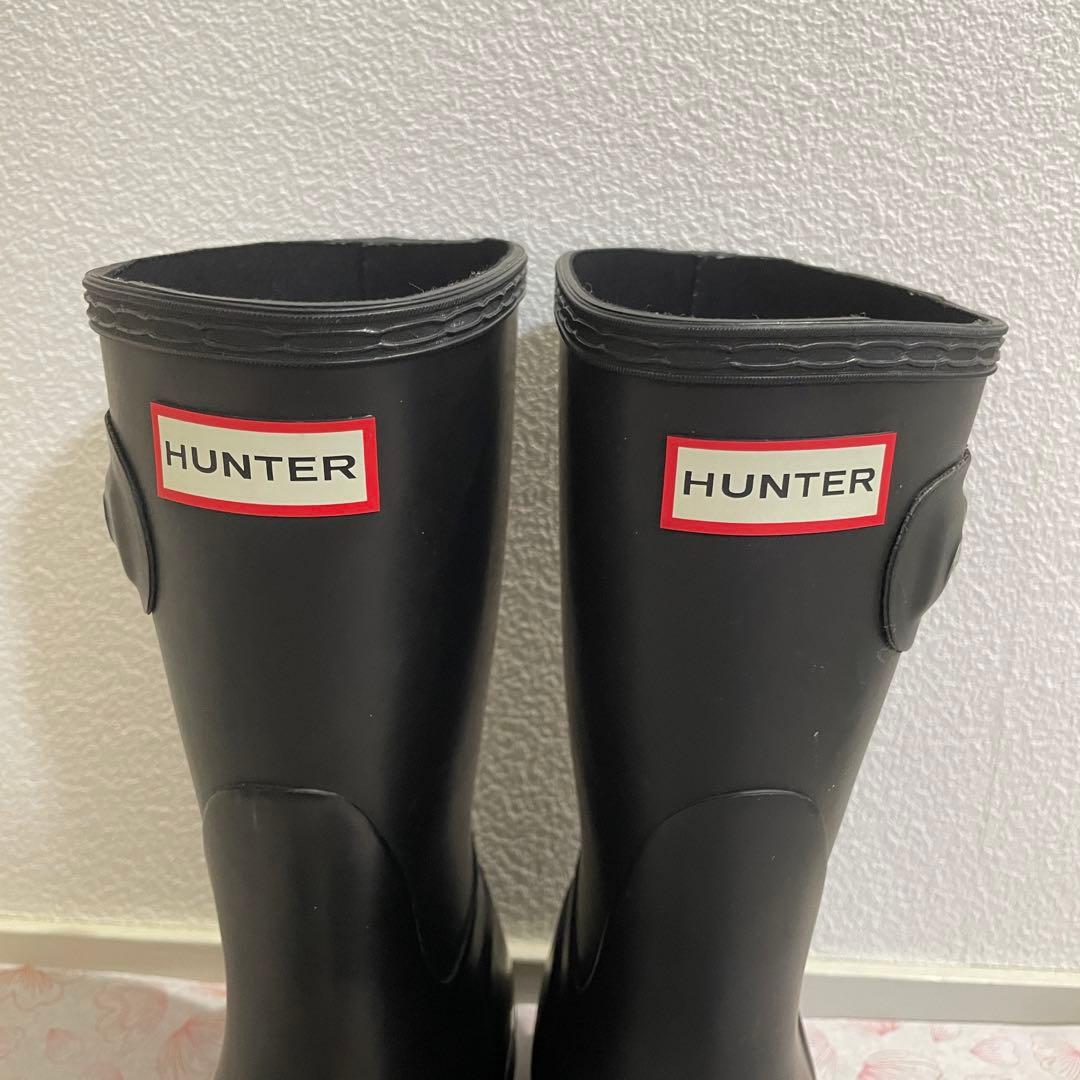 HUNTER ハンター ショート レインブーツ ブラック 黒 UK4 23