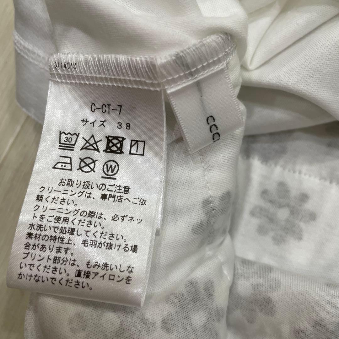 cccmalie シーマリー フリルTシャツ フロッキー花柄 38 グレー 美品