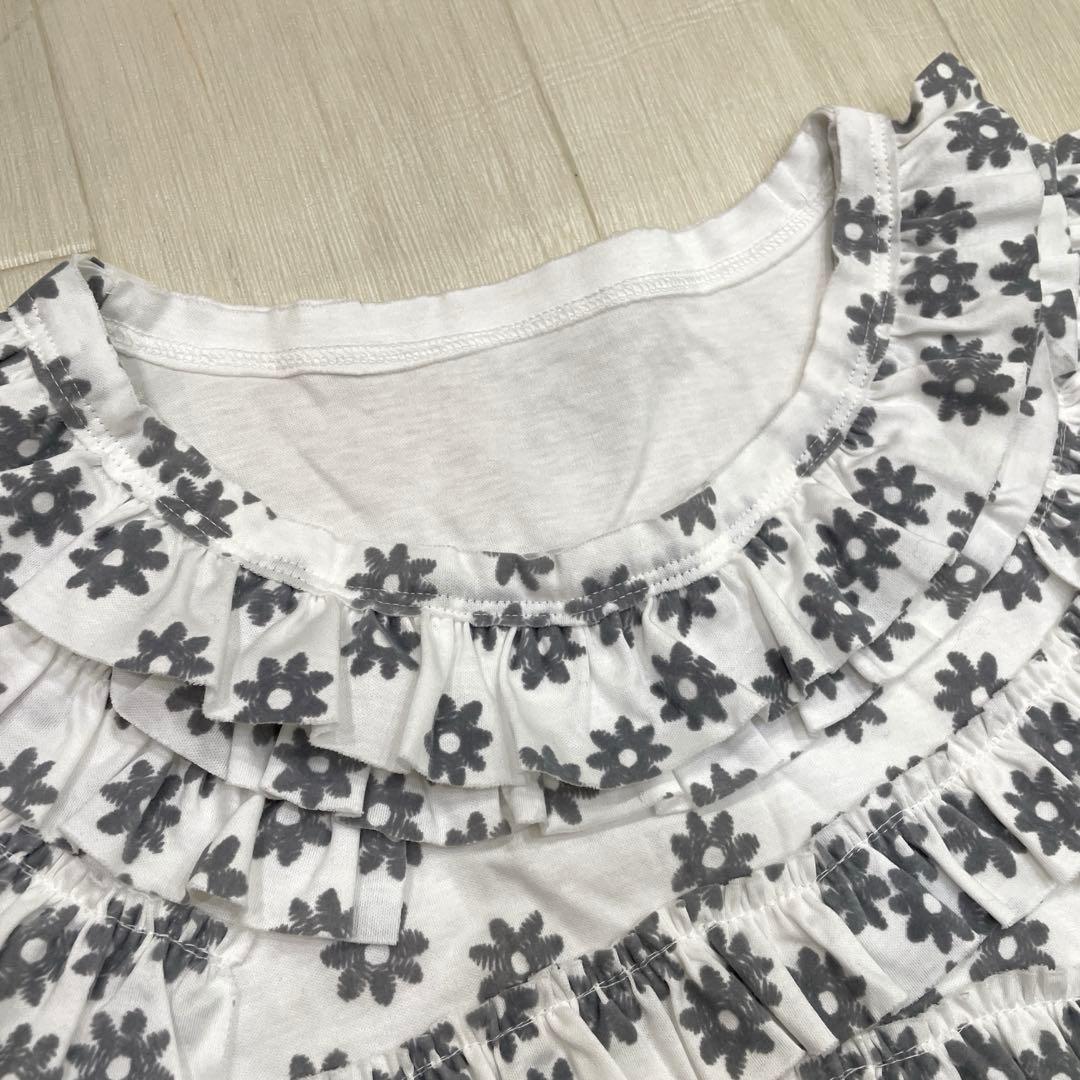 cccmalie シーマリー フリルTシャツ フロッキー花柄 38 グレー 美品