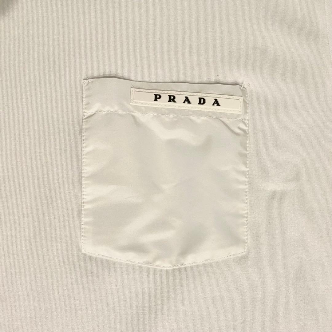 PRADA ラバーロゴ ポケット Tシャツ ホワイト サイズXXL