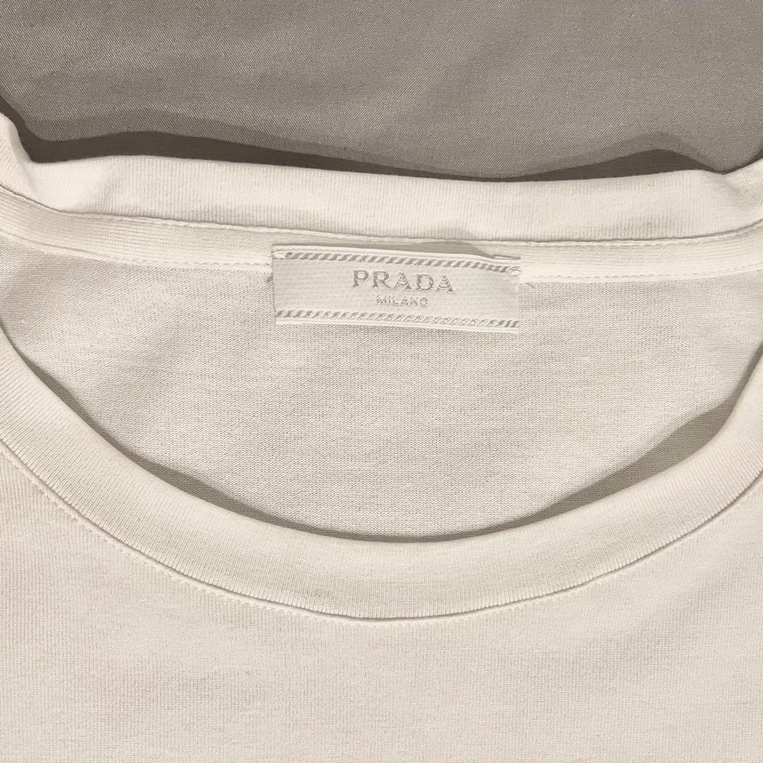 PRADA ラバーロゴ ポケット Tシャツ ホワイト サイズXXL