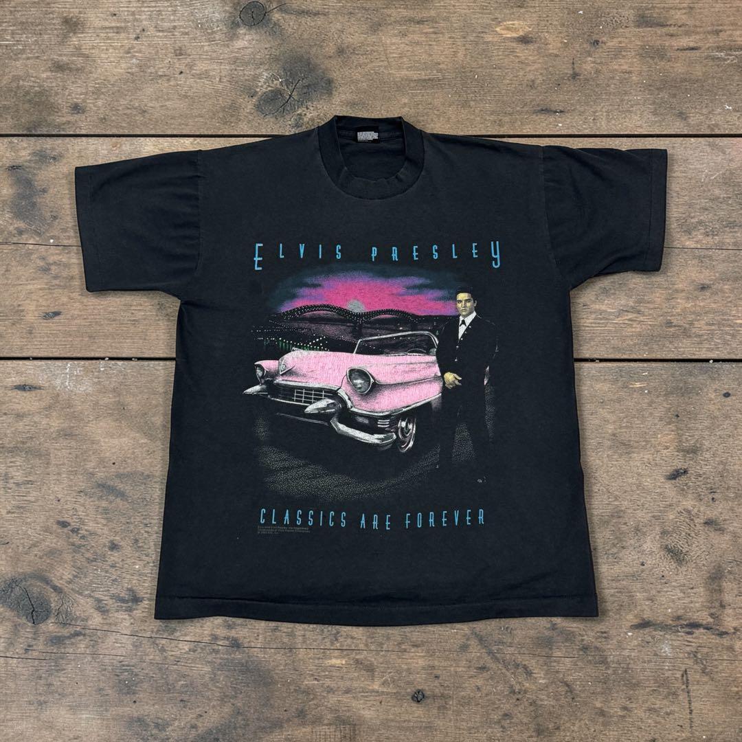 90s USA製 ELVIS PRESLEY エルビス Tシャツ Ｌ ロックT