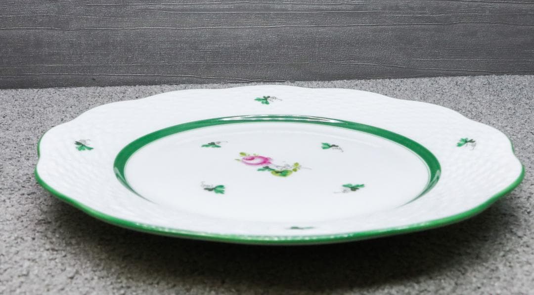 美品 ヘレンド プレート ピンクローズ Herend