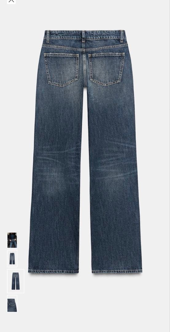 ZARA TRF ローライズワイドレッグデニムパンツ