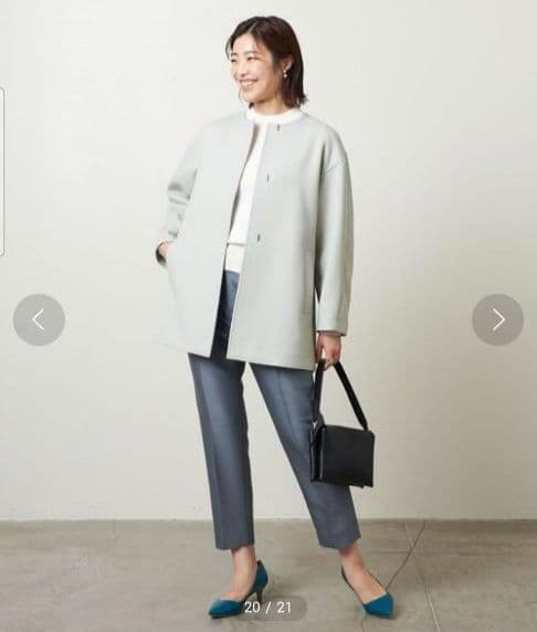 UNITED ARROWS ノーカラー ミドルコート