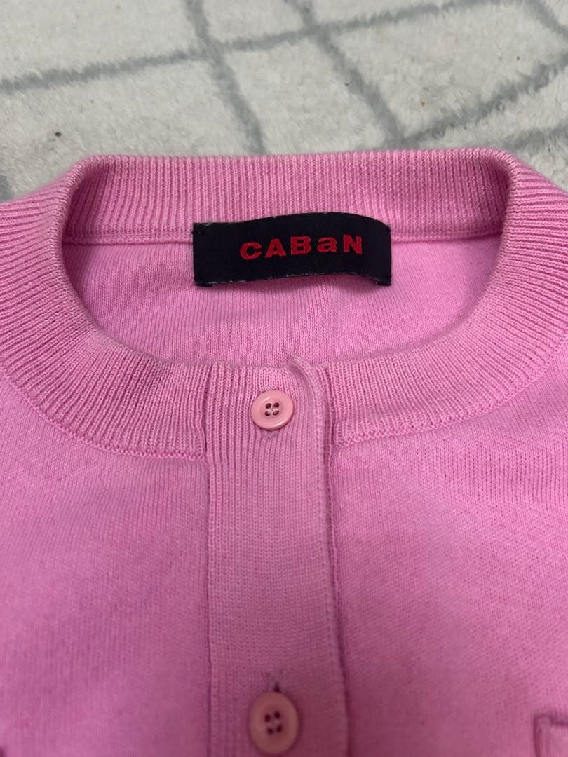 【クリーニング済】CABaN コットンカシミヤ クルーネックカーディガン