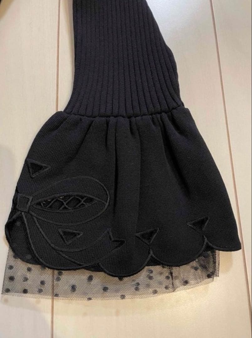 美品 M’S GRACY カタログ掲載 袖リボン ジップニット 黒 40