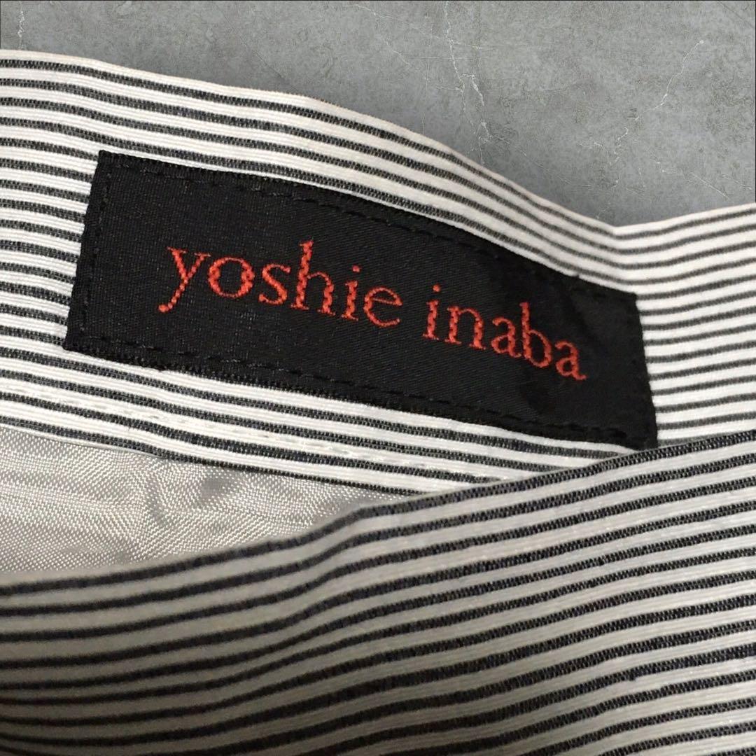 yoshie inaba ボーダープリーツスカート SIZE 11リネンブレンド