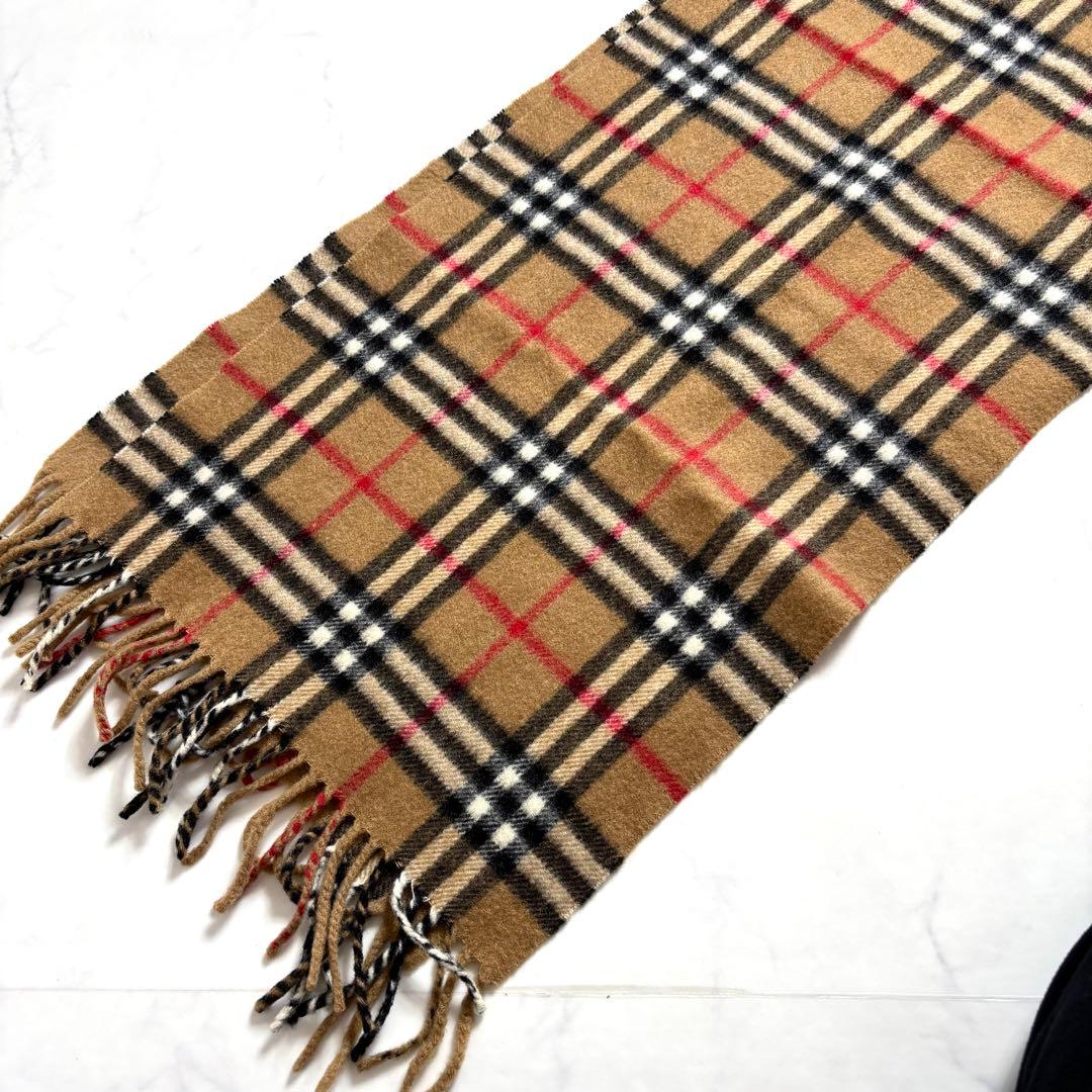 美品✨バーバリー マフラー カシミヤ100% ノバチェック ベージュ