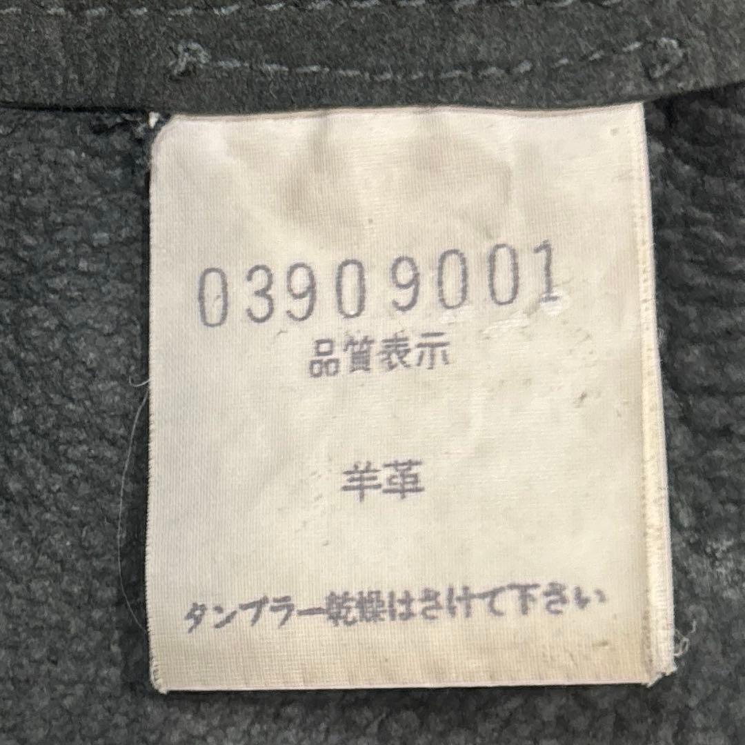 【メンズL】デザインワークス　ラムレザー　テーラードジャケット　グレー　カーキ