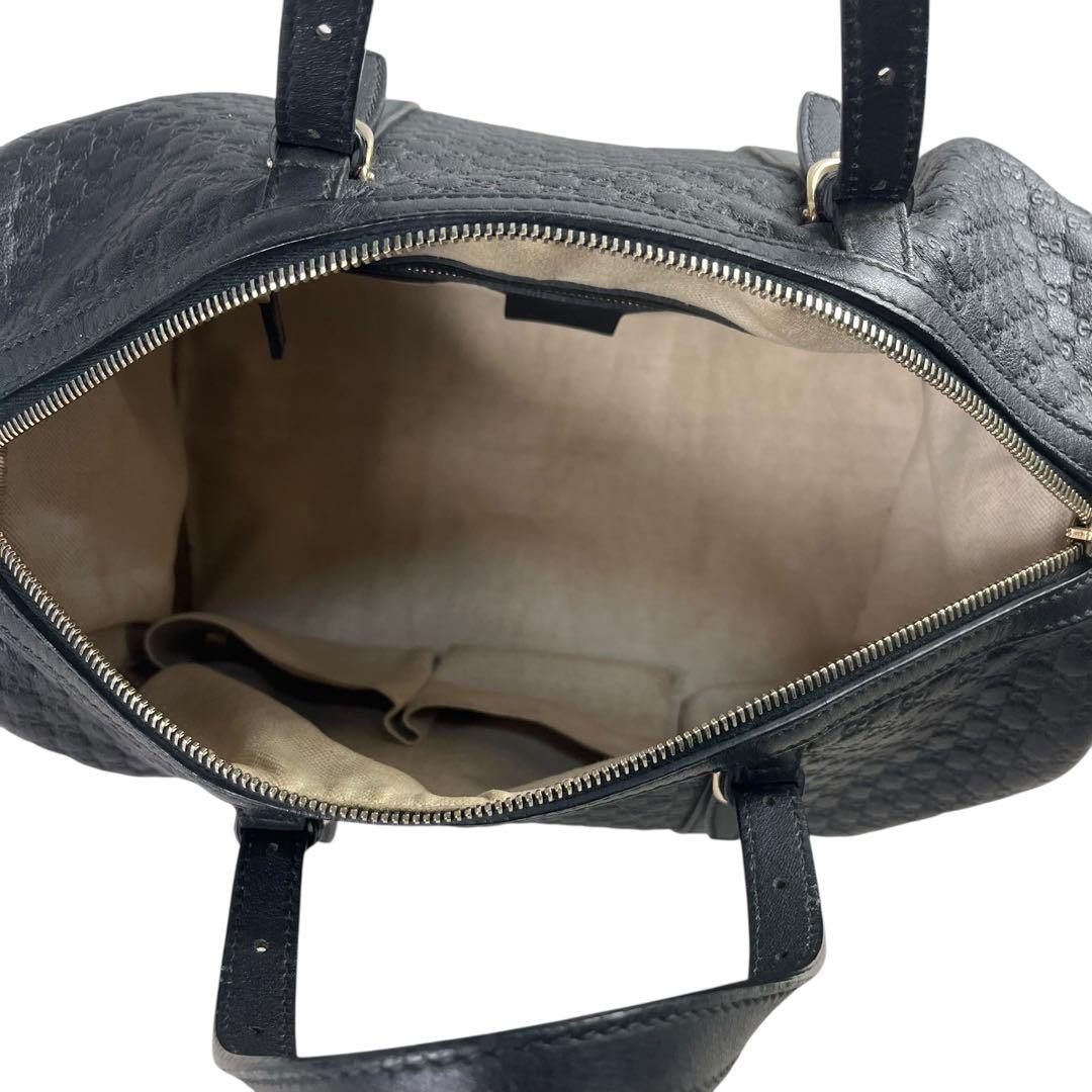 希少 美品 グッチ シマレザー 2way GG柄 ボストン ブラック ゴールド