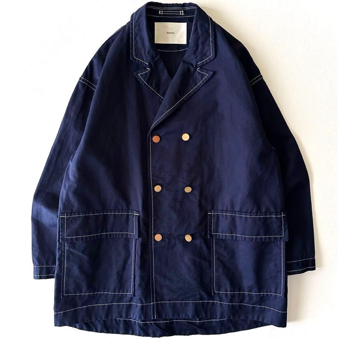 極美品 ミディウミ コットンリネン ダブルテーラードジャケット 24SS 日本製