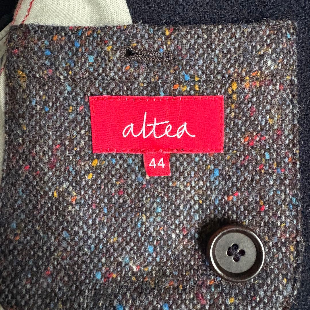 altea ダブルブレストテーラードジャケット 紺 44 ハリスツイード生地