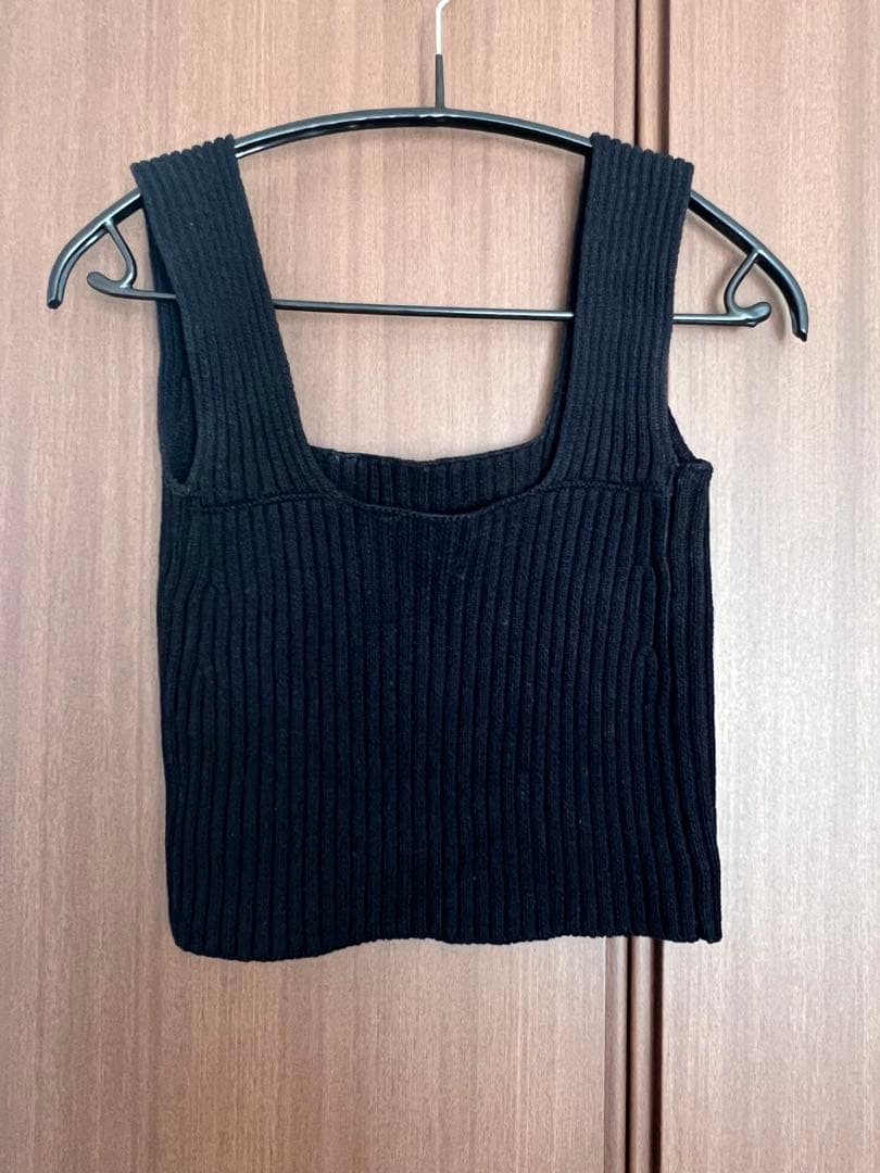 SHISHIKUI リブトップ　ブラック　半額