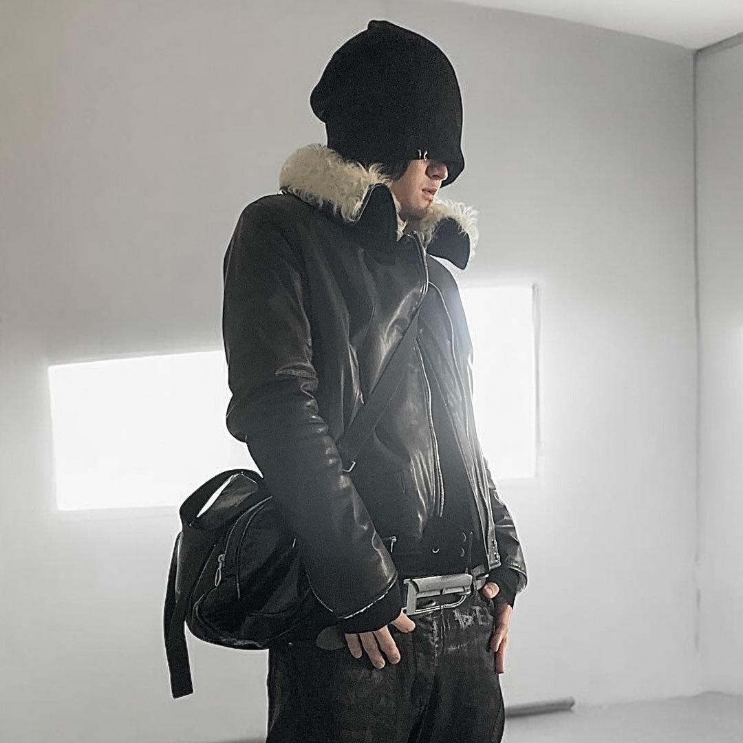 帽子 black coating piercing beanie