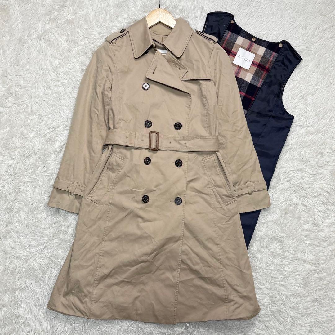 マッキントッシュ トレンチコート M ライナー チェック ロング丈 レザー