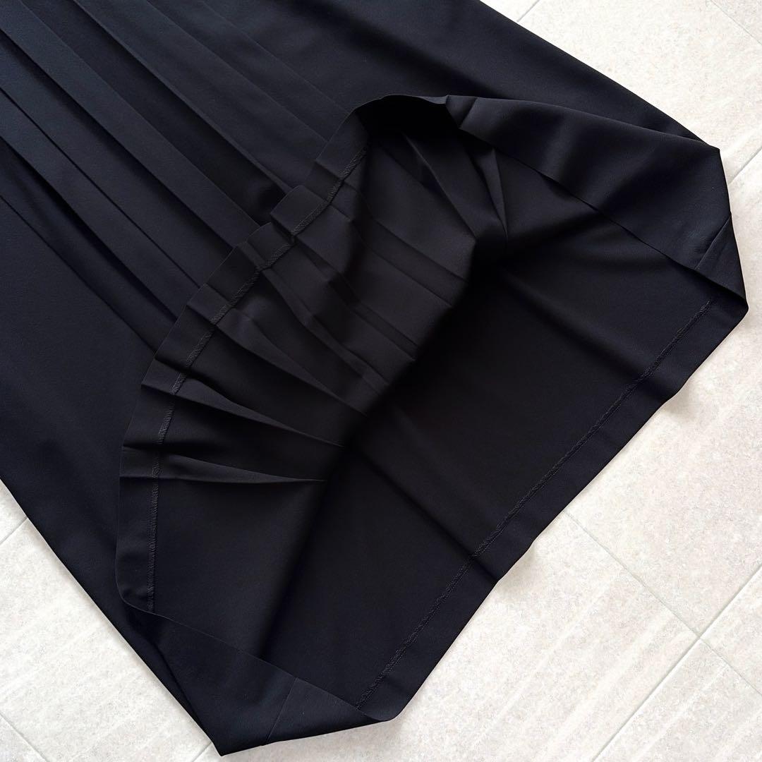 美品 アドーア クールジョーゼット プリーツ ワンピース オケージョン 冠婚葬祭