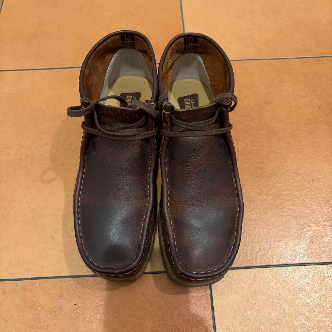 Clarks Originals ブラウン ワラビー　レザー