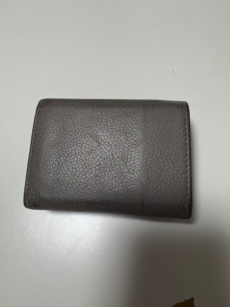 YSL グレー レザー 財布 三つ折財布