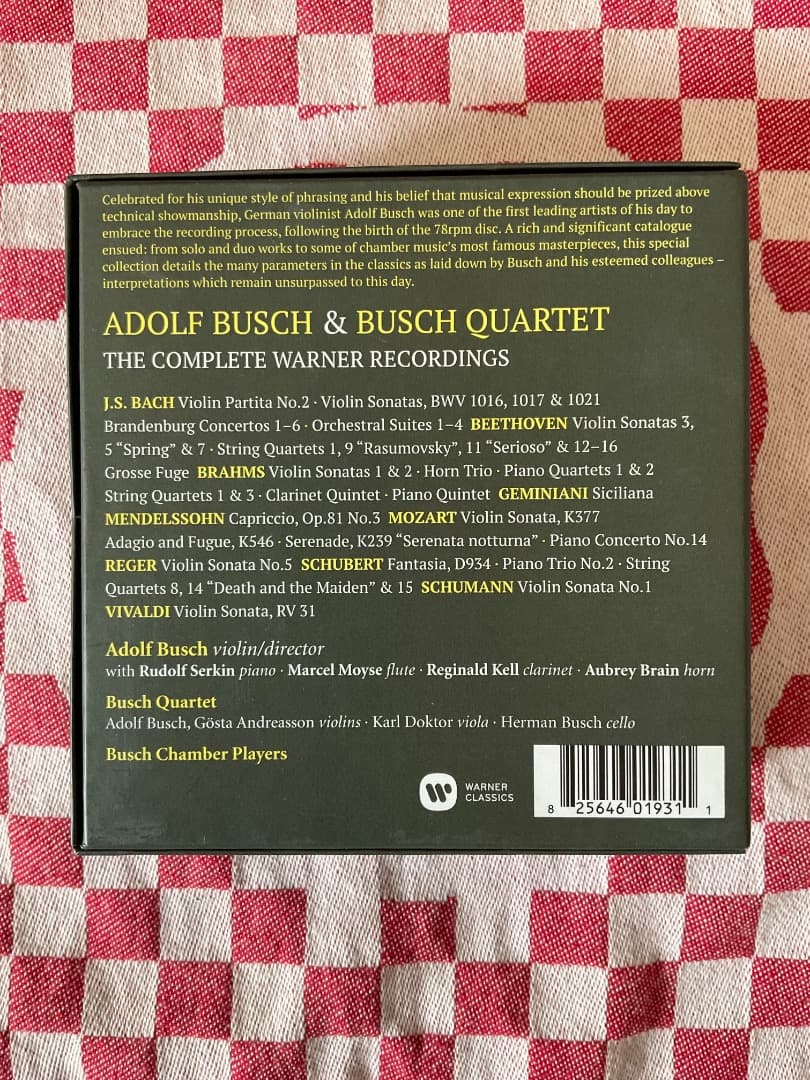 ブッシュ四重奏団 ワーナー録音全集 Adolf Busch 16CD