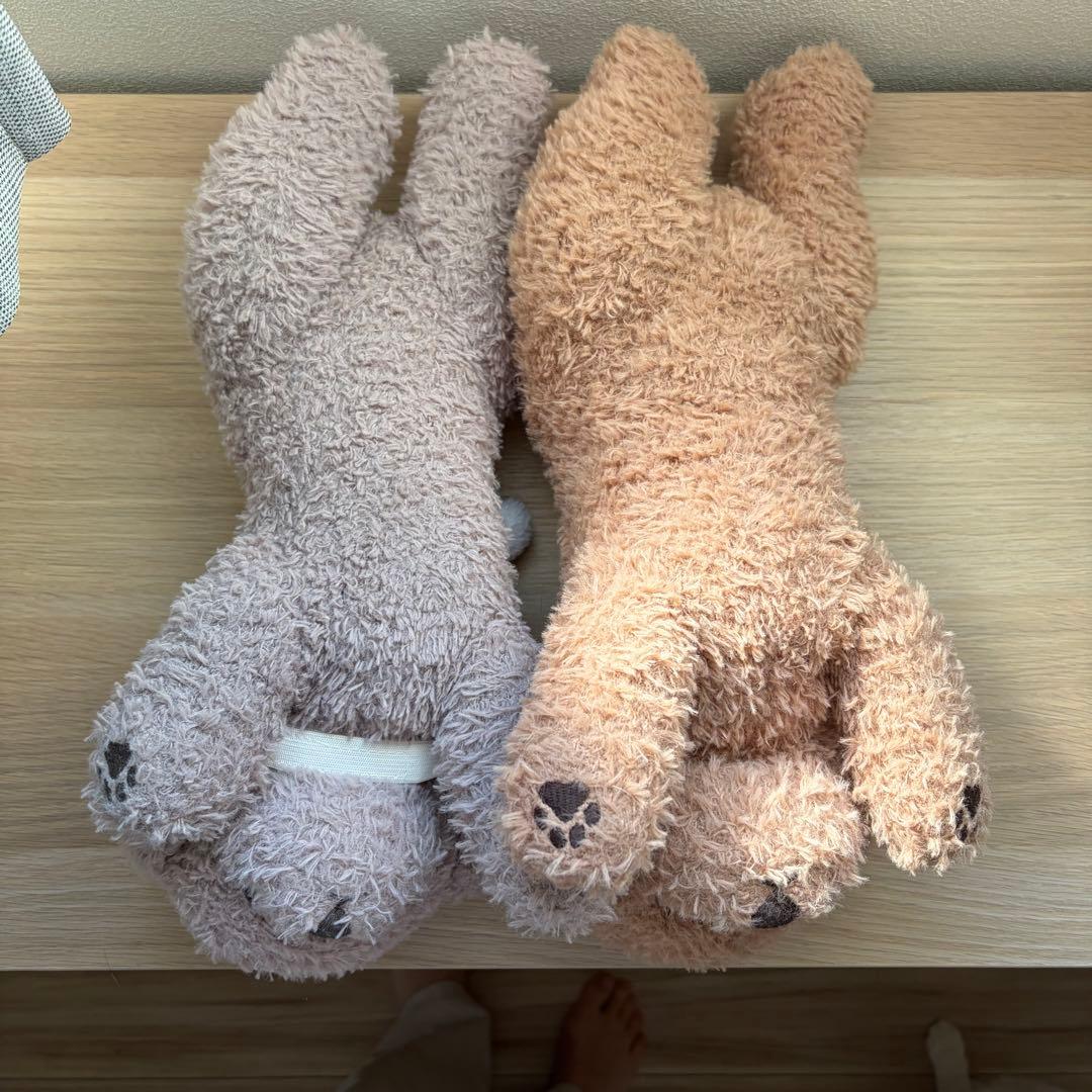 ジェラートピケ　わんちゃんぬいぐるみ　サンタ帽付き