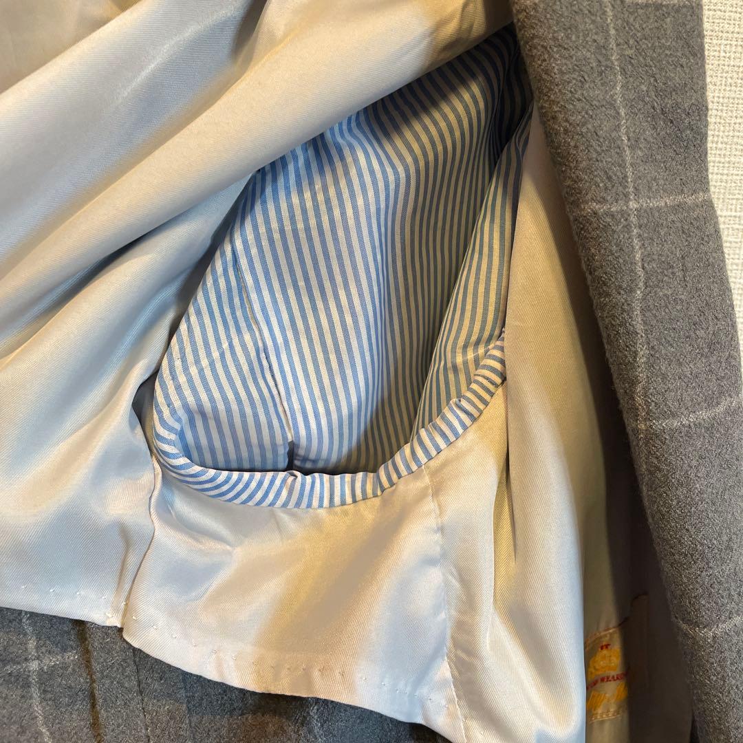 B+ by BEAMS グレー チェック柄 セットアップ サイズ48