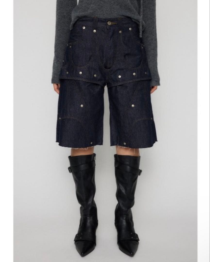 【LAGUA GEM】LAYERING HALF デニム ハーフパンツ
