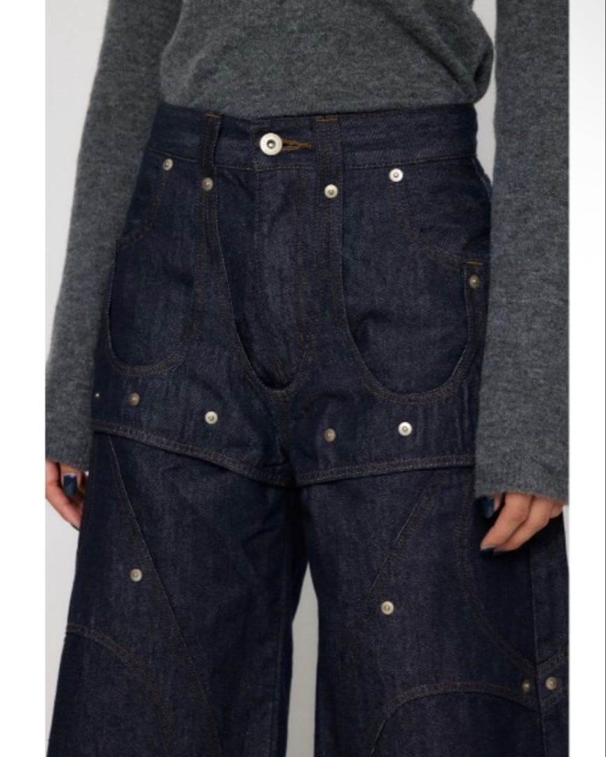 【LAGUA GEM】LAYERING HALF デニム ハーフパンツ