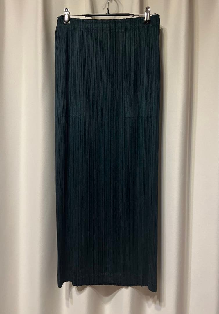 プリーツプリーズ THICKER BOTTOMS スカート 3 深緑 美品