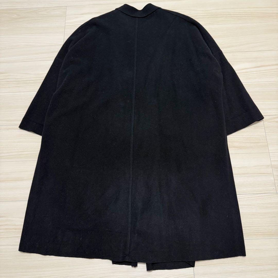 美品 ネストローブ ロングコート ウールカシミヤ フリースライトコート ブラック