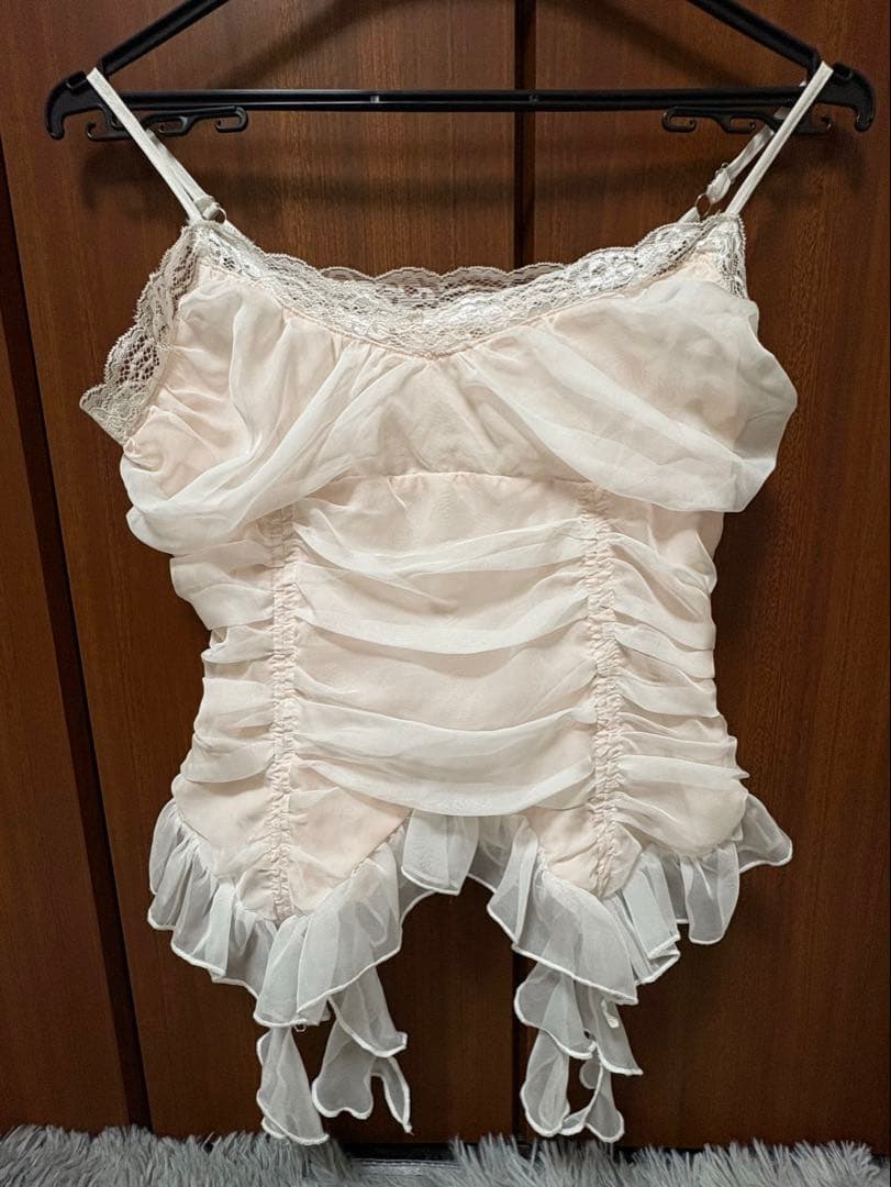 PELLICULE chiffon gather cami ピンク