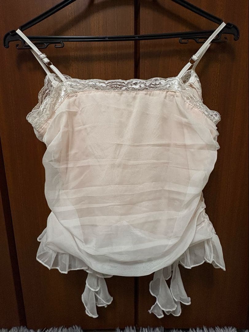 PELLICULE chiffon gather cami ピンク