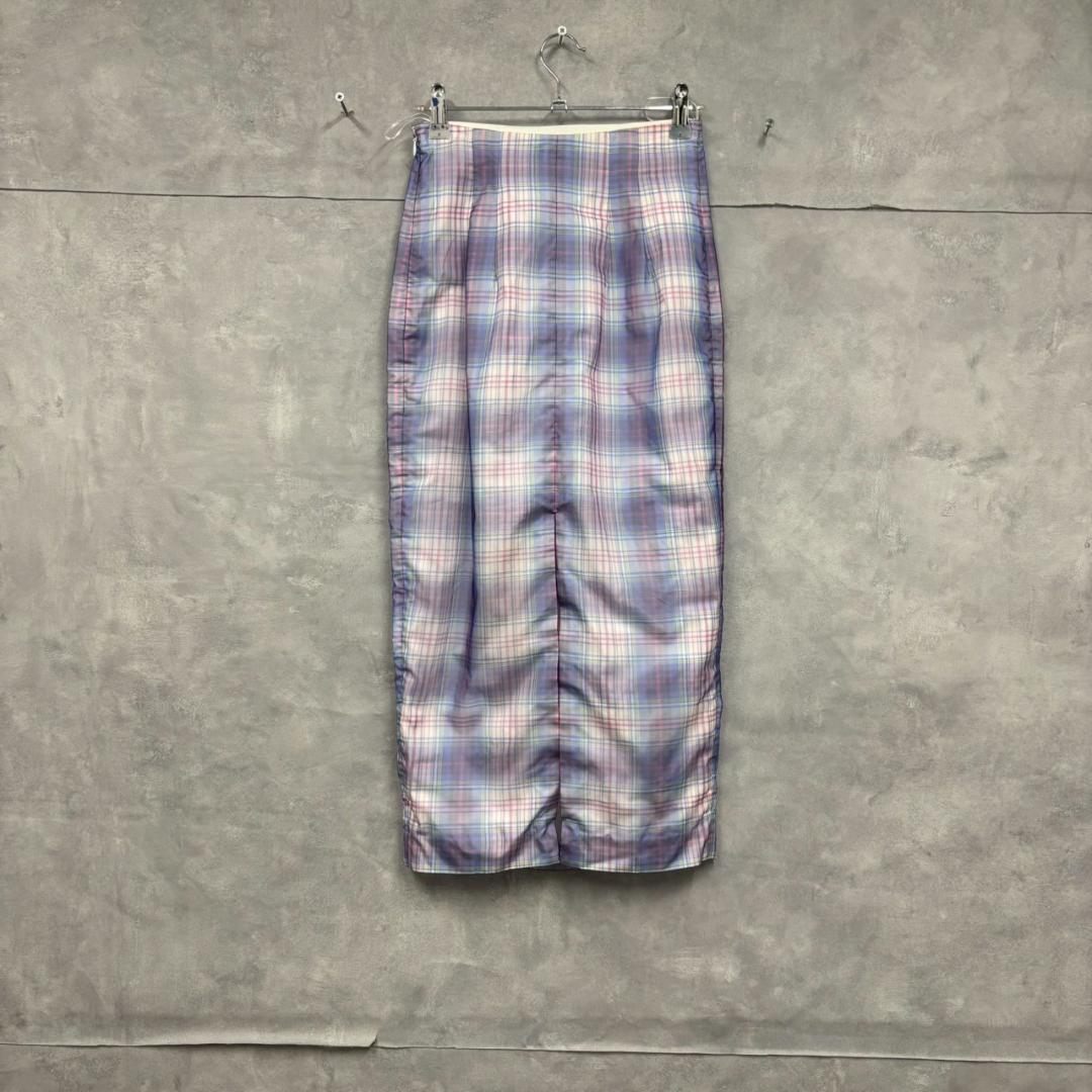 JIL SANDER チェック 後ろスリット タイト スカート N1444